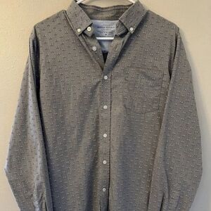 Banana Republic Mens Dress Shirt Slim Fit Wrinkle Free Raccoon Print Size M